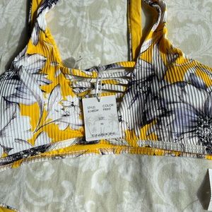 Yellow Floral High Waisted Bikini